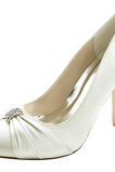 Dámske špičaté svadobné topánky módne vysoké podpätky drahokamu saténové topánky