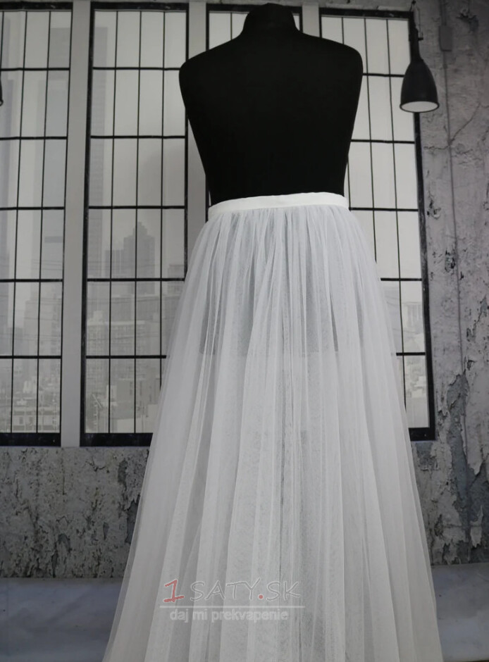3-vrstvová mäkká tylová odnímateľná sukňa, Svadobná odnímateľná vlečka, odnímateľná vlečka