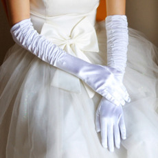 50 cm svadobné šaty saténové rukavice dlhé dámske vystúpenie na pódium