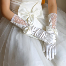 Svadobné rukavice Izba Jesenné Glamour Čipka Materiál Bow Tie
