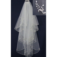 Svadobné Veil Pearly White Perler Biele Jarné šortky Svadobné šaty Bohyňa