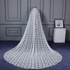 Ivory Bridal Veil 3m Feather Svadobné doplnky Závoj Fantastický svadobný závoj