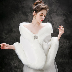 Svadba teplá šál zimná svadobná bunda hrubá veľká veľkosť šál