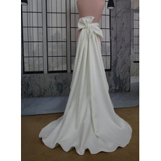Odnímateľný vláčik s mašľou Svadobný vláčik Svadobná sukňa samostatná sukňa Saténová Svadobná odnímateľná vláčik