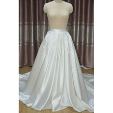 Saténová nášivka sukňa Svadobné šaty odnímateľná sukňa Odnímateľné vláčikové svadobné doplnky vlastnej veľkosti