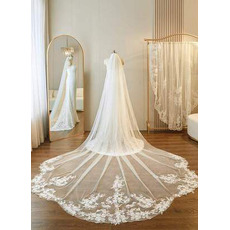 Biela ivory vintage čipka závoj kostol svadobný závoj luxusný koncový závoj