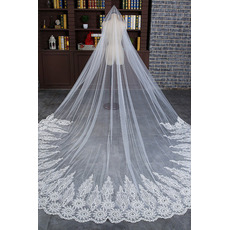 Svadobné Veil Čipka Formálne cirkev Lined Cold Lace