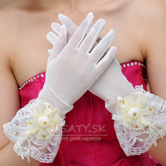 Slonovinové krátke priesvitné sáňové lišty plné prstové svadobné rukavice - Strana 1