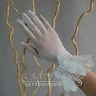 Slonovinové krátke priesvitné sáňové lišty plné prstové svadobné rukavice - Strana 2