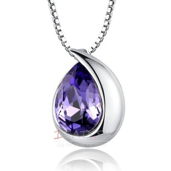 Veľkoobchod Silver srdce v tvare módne krištáľové žien náhrdelník - Strana 1