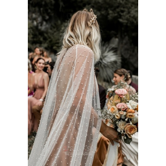 Tulle pearl bride shawl elegantná dlhá bunda 200CM - Strana 2
