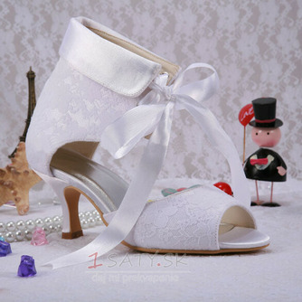 Červené dámske čižmy módne svadobné ihlové bodkované čipkované svadobné topánky - Strana 1