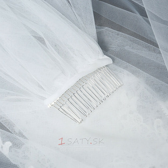 Svadobný závoj elegantný krátky závoj skutočný fotografický závoj jedna vrstva bieleho svadobného závoja zo slonoviny - Strana 7