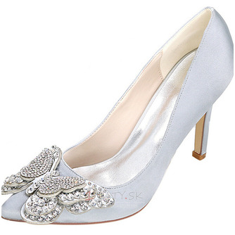 Drahokamu saténové svadobné topánky biele svadobné topánky svadobné topánky - Strana 3