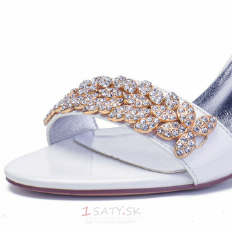 Veľkoformátové sandále na vysokom podpätku, saténové a štrasové dámske svadobné topánky na vysokom podpätku - Strana 3