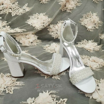 Dámske sandále na vysokom podpätku perlové svadobné sandále banketové sandále - Strana 6
