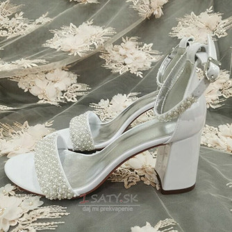Dámske sandále na vysokom podpätku perlové svadobné sandále banketové sandále - Strana 7