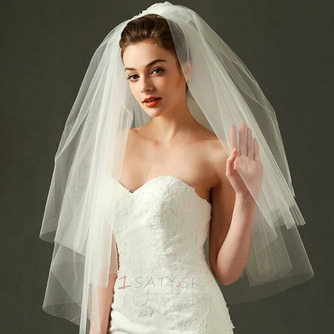 Svadobné šaty jednoduchý závoj tvrdá sieťový puffer závoj krátky svadobný závoj - Strana 3