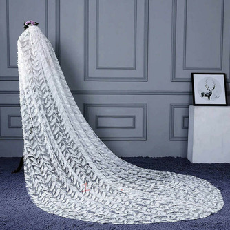 Ivory Bridal Veil 3m Feather Svadobné doplnky Závoj Fantastický svadobný závoj - Strana 2