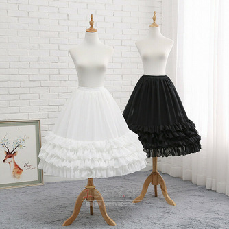 Čierna šifónová spodná sukňa, svadobná dlhá krinolína, cosplay plesové šaty šifónová spodná sukňa, nadýchaná sukňa, midi sukňa Lolita - Strana 1