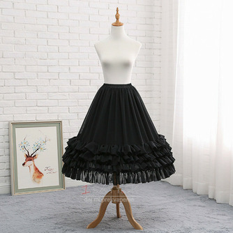 Čierna šifónová spodná sukňa, svadobná dlhá krinolína, cosplay plesové šaty šifónová spodná sukňa, nadýchaná sukňa, midi sukňa Lolita - Strana 4