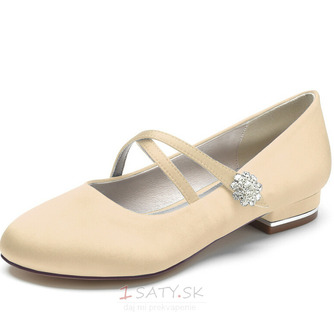 Svadobné balerínkové topánky s okrúhlou špičkou Elegantné spoločenské topánky na svadobnú párty Denné svadobné topánky - Strana 11