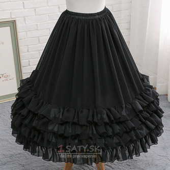 Čierna šifónová spodná sukňa, svadobná dlhá krinolína, cosplay plesové šaty šifónová spodná sukňa, nadýchaná sukňa, midi sukňa Lolita - Strana 5