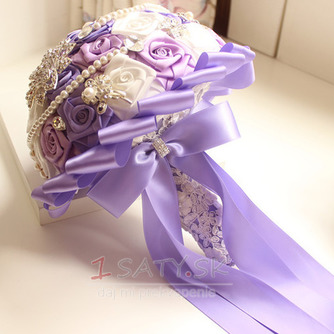 Purple tému svadobné nevesty kytice ruže diamant perla ručné vziať kvety - Strana 3