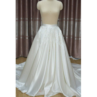Saténová nášivka sukňa Svadobné šaty odnímateľná sukňa Odnímateľné vláčikové svadobné doplnky vlastnej veľkosti - Strana 1