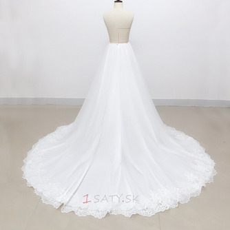 Odnímateľné svadobné šaty tylová sukňa Odnímateľné čipkované gázové šaty s dlhým chvostom - Strana 2