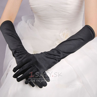 Svadobné rukavice Plné prsty Čierne Satin Elastické Teplé Obradové - Strana 2