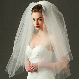 Svadobné šaty jednoduchý závoj tvrdá sieťový puffer závoj krátky svadobný závoj - Strana 2