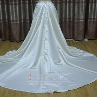 Saténová nášivka sukňa Svadobné šaty odnímateľná sukňa Odnímateľné vláčikové svadobné doplnky vlastnej veľkosti - Strana 3