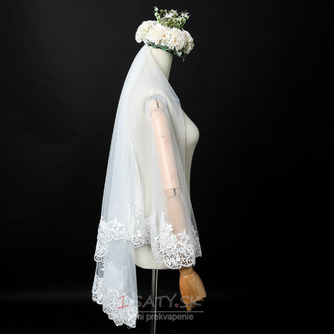 Svadobný závoj elegantný krátky závoj skutočný fotografický závoj jedna vrstva bieleho svadobného závoja zo slonoviny - Strana 4
