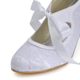 Biele čipkované svadobné topánky z čipky a vysoké lodičky na vysokom podpätku - Strana 4