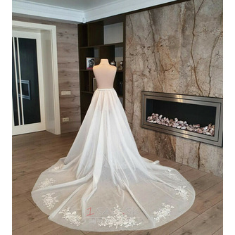 Svadobná vlečná tylová sukňa Odnímateľná tylová svadobná sukňa na mieru - Strana 1