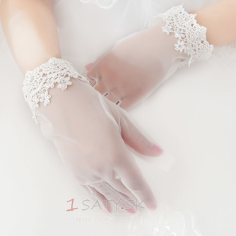 Svadobné rukavice Moderné letné čipky Biele plné prstové dekorácie - Strana 1
