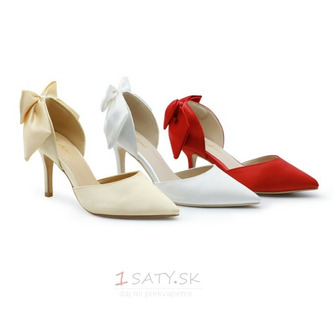Biele svadobné topánky saténové svadobné topánky vysoké podpätky jesenné a zimné modely - Strana 3