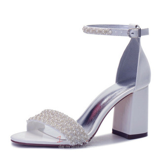 Dámske sandále na vysokom podpätku perlové svadobné sandále banketové sandále - Strana 1