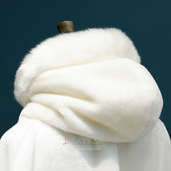 Zima s kapucňou dlhý plášť teplý plyšový šál biely hustý plášť - Strana 4