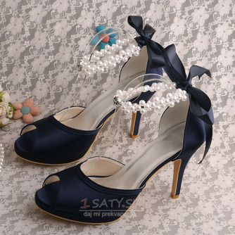 Svadobné ihlové svadobné topánky s otvorenou špičkou sandále svadobné veľké topánky pre družičku - Strana 1
