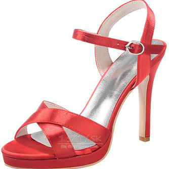 Vlastné high-end kríž tenký pás ženy sandále saténové svadobné topánky banketové topánky - Strana 10
