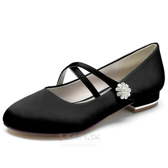 Svadobné balerínkové topánky s okrúhlou špičkou Elegantné spoločenské topánky na svadobnú párty Denné svadobné topánky - Strana 7