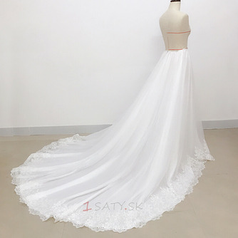 Odnímateľné svadobné šaty tylová sukňa Odnímateľné čipkované gázové šaty s dlhým chvostom - Strana 3