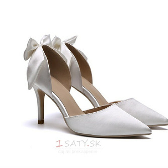 Biele svadobné topánky saténové svadobné topánky vysoké podpätky jesenné a zimné modely - Strana 5