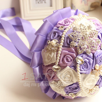 Purple tému svadobné nevesty kytice ruže diamant perla ručné vziať kvety - Strana 2