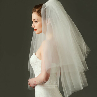 Svadobné šaty jednoduchý závoj tvrdá sieťový puffer závoj krátky svadobný závoj - Strana 1