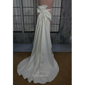 Odnímateľný vláčik s mašľou Svadobný vláčik Svadobná sukňa samostatná sukňa Saténová Svadobná odnímateľná vláčik - Strana 5