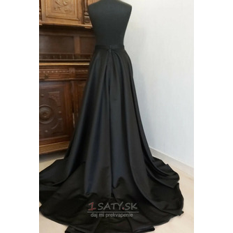 Odnímateľná zavinovacia svadobná sukňa Čierna dlhá sukňa s vreckami Svadobná sukňa na mieru - Strana 4