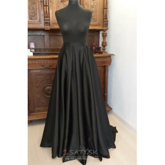 Odnímateľná zavinovacia svadobná sukňa Čierna dlhá sukňa s vreckami Svadobná sukňa na mieru - Strana 1
